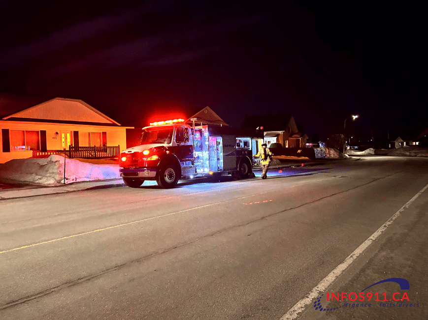 Intervention des pompiers sur la rue Houle à Thetford